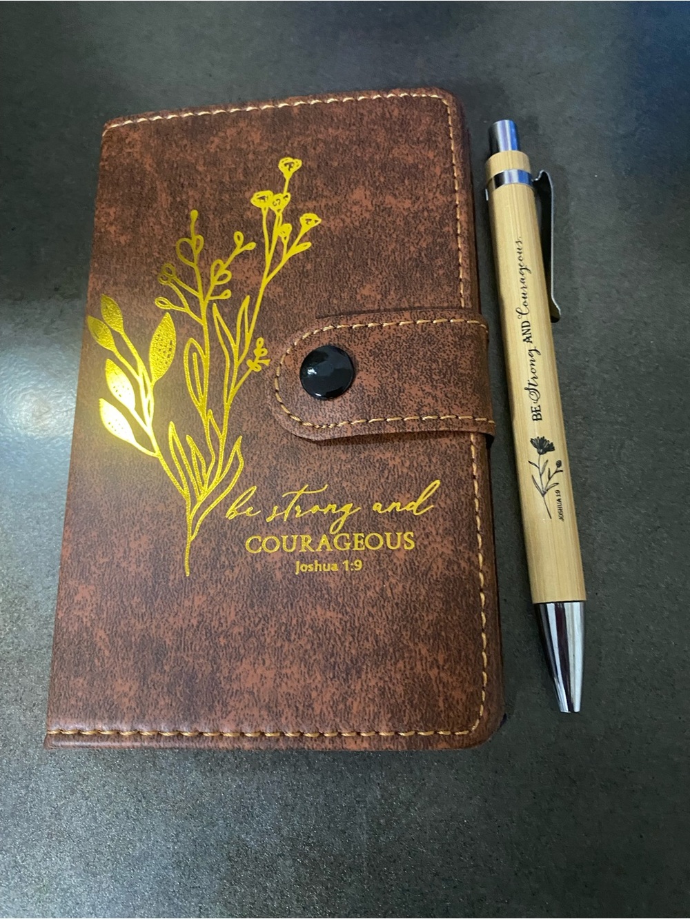 Mini Faux/Vegan Leather Religious Journal with Matching Pen - CHOOSE ONE - Picture 6 of 13